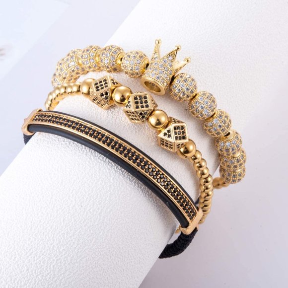 Gold Classy Crown Bangle Bracelet